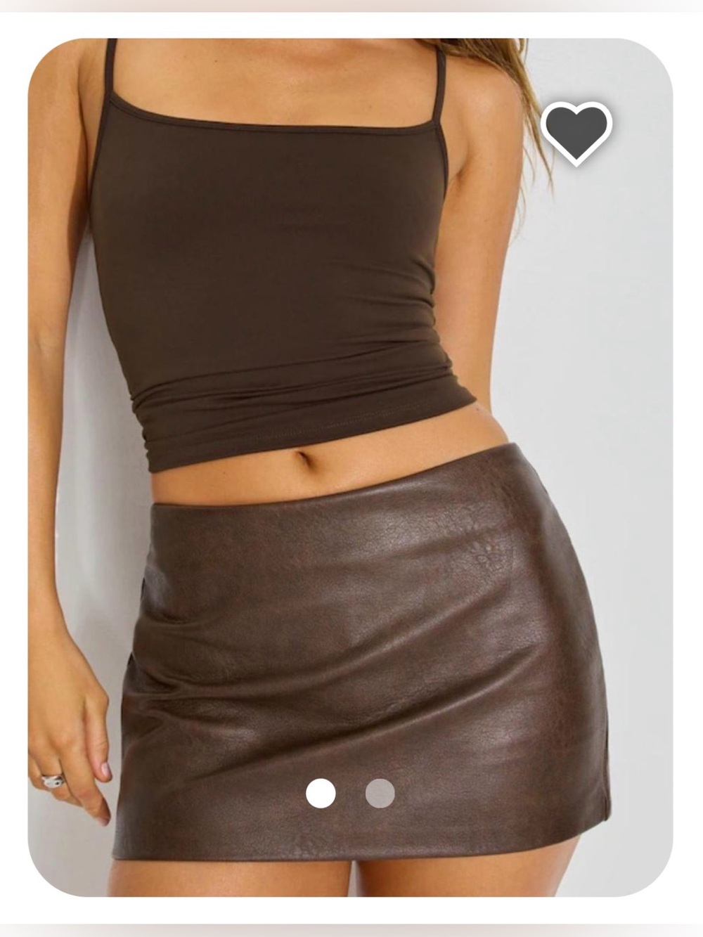 Garage Brown Leather Mini Skirt / Skort NEW